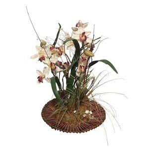 1970s Vintage Bamboo Rattan Basket Centerpiece Tray Sunburst Wall Decoration